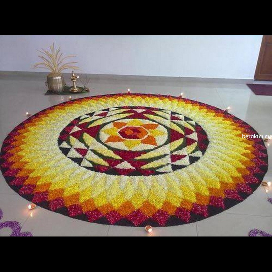 Onam Pookalam Design 4 - Keralam, Kerala Tourism, Kerala