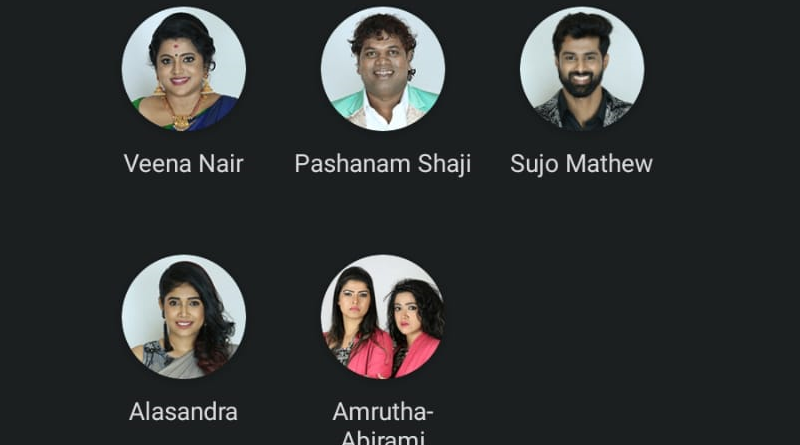 Ninth-week-nominated-contestants-Bigg-Boss-Malayalam-season-2