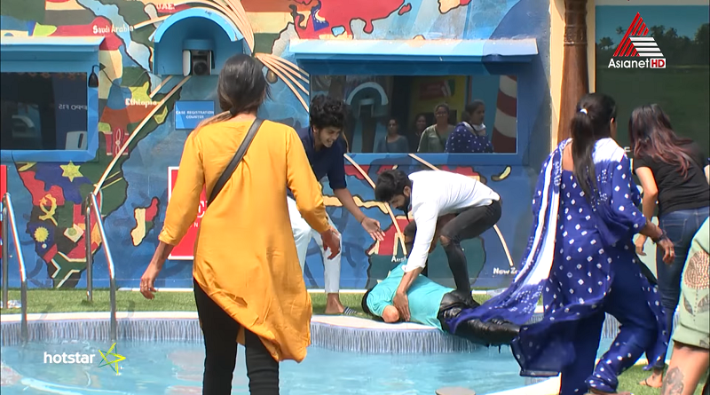 Rajith kumar fell into pool between court task & injured bigg boss