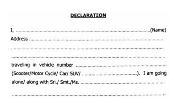 Submit affidavit to police to make any unavoidable travel