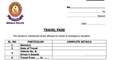 Kerala Police inter district Travel Pass will issue Police Stations covid-19