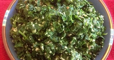 Spinach Thoran (Pan Roasted Fresh Spinach with Coconut)