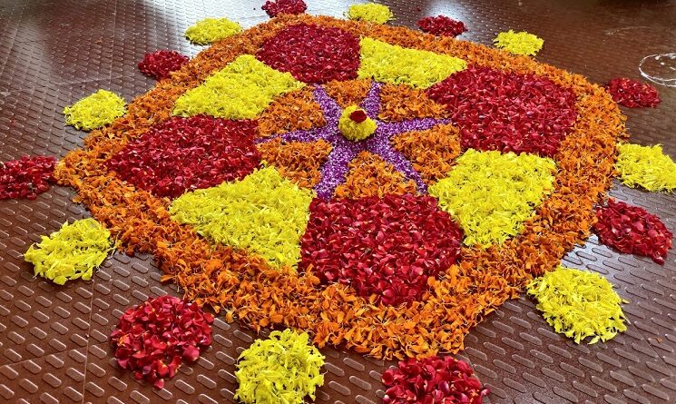 simple onam pookalam, onam pookalam