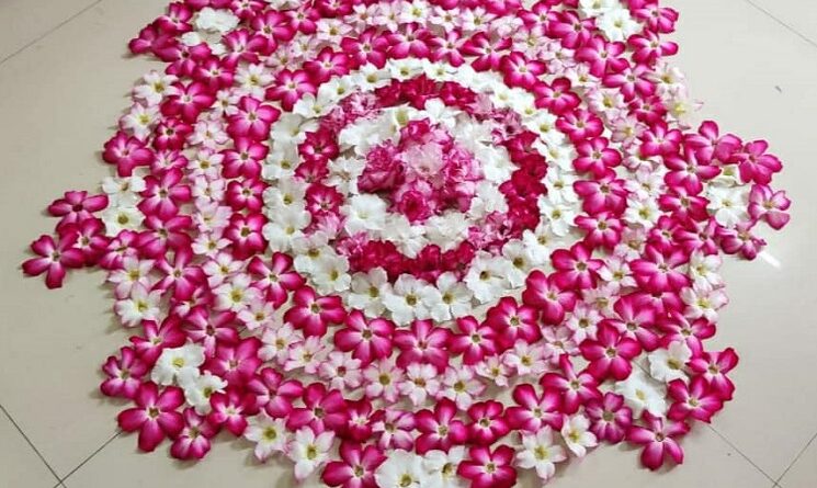 onam, flower art