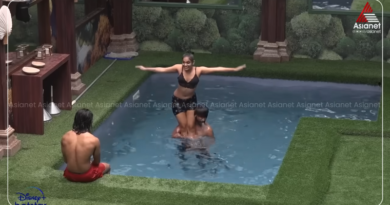 Aiswarya, Midhun, Vishnu , dip in the pool, Bigg Boss Malayalam
